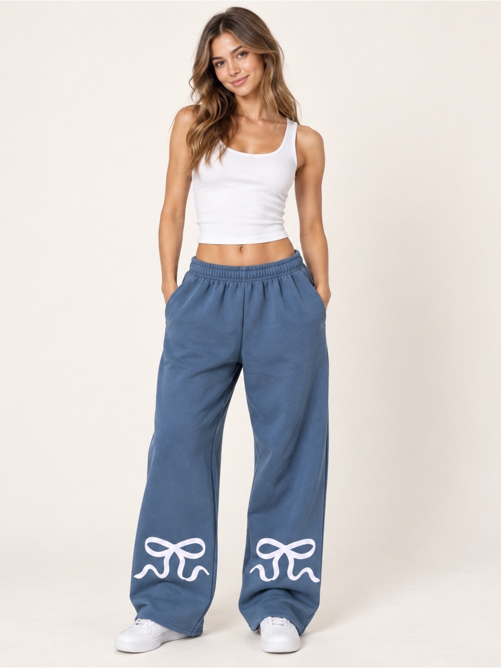 🎀 NWT Edikted Bonney Bow Wide-Leg Sweatpants XS | MSRP $78 💙